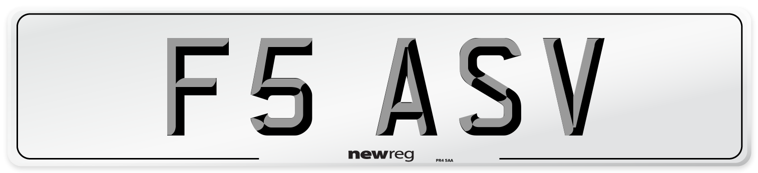 F5 ASV Number Plate from New Reg